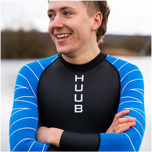 2024 Huub Heren Open Water Collective Rug Ritssluiting Swim Wetsuit OWCBL - Black / Blue